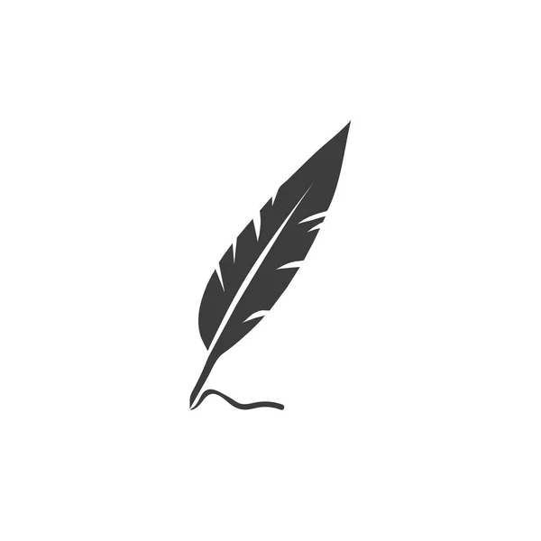 Plantilla de logotipo de escritura de pluma negra . — Vector de stock