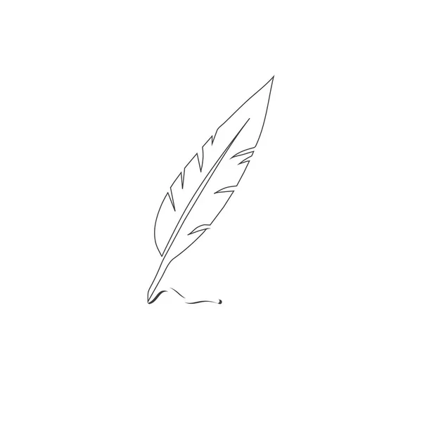 White feather pen writing logo template. 