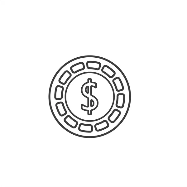 Чіп казино з символом долара на його значку . — стоковий вектор