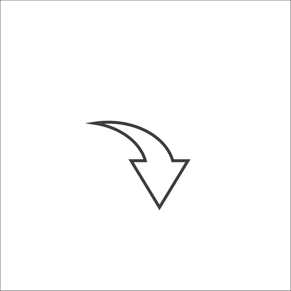 Línea abajo icono de flecha . — Vector de stock