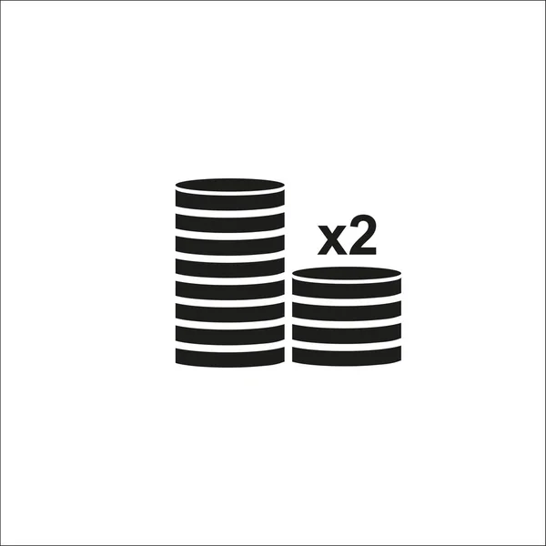 Ensemble plat gris vectoriel de jetons de casino isolés . — Image vectorielle