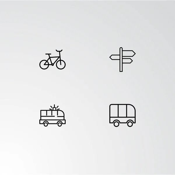 Set di 4 icone perfette per la navigazione . — Vettoriale Stock