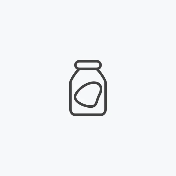 Vettore icona linea contenitore latte proteico . — Vettoriale Stock