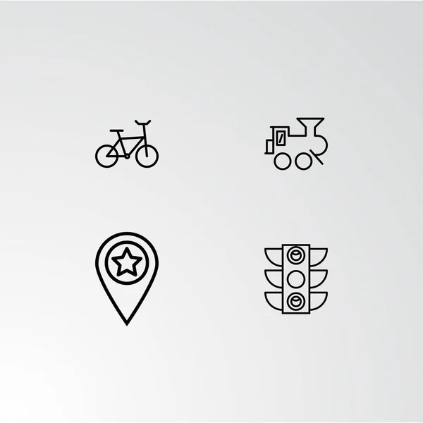 Set von 4 perfekten Symbolen für die Navigation. — Stockvektor