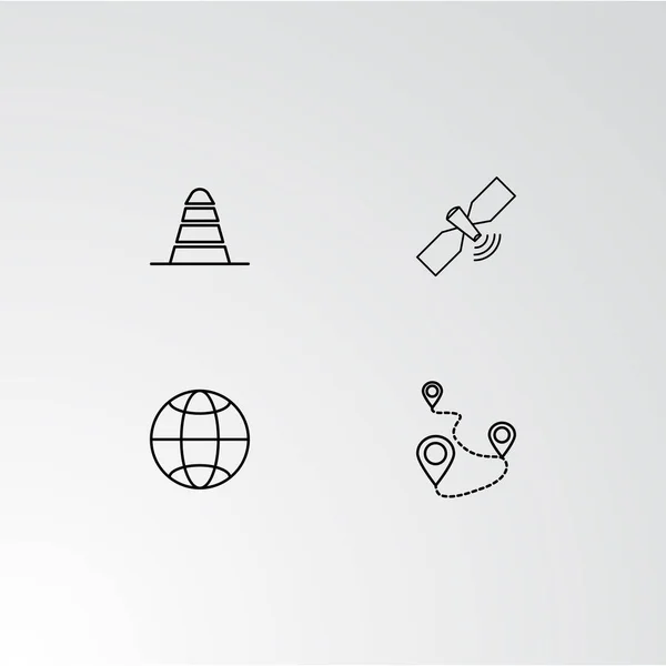 Set von 4 perfekten Symbolen für die Navigation. — Stockvektor