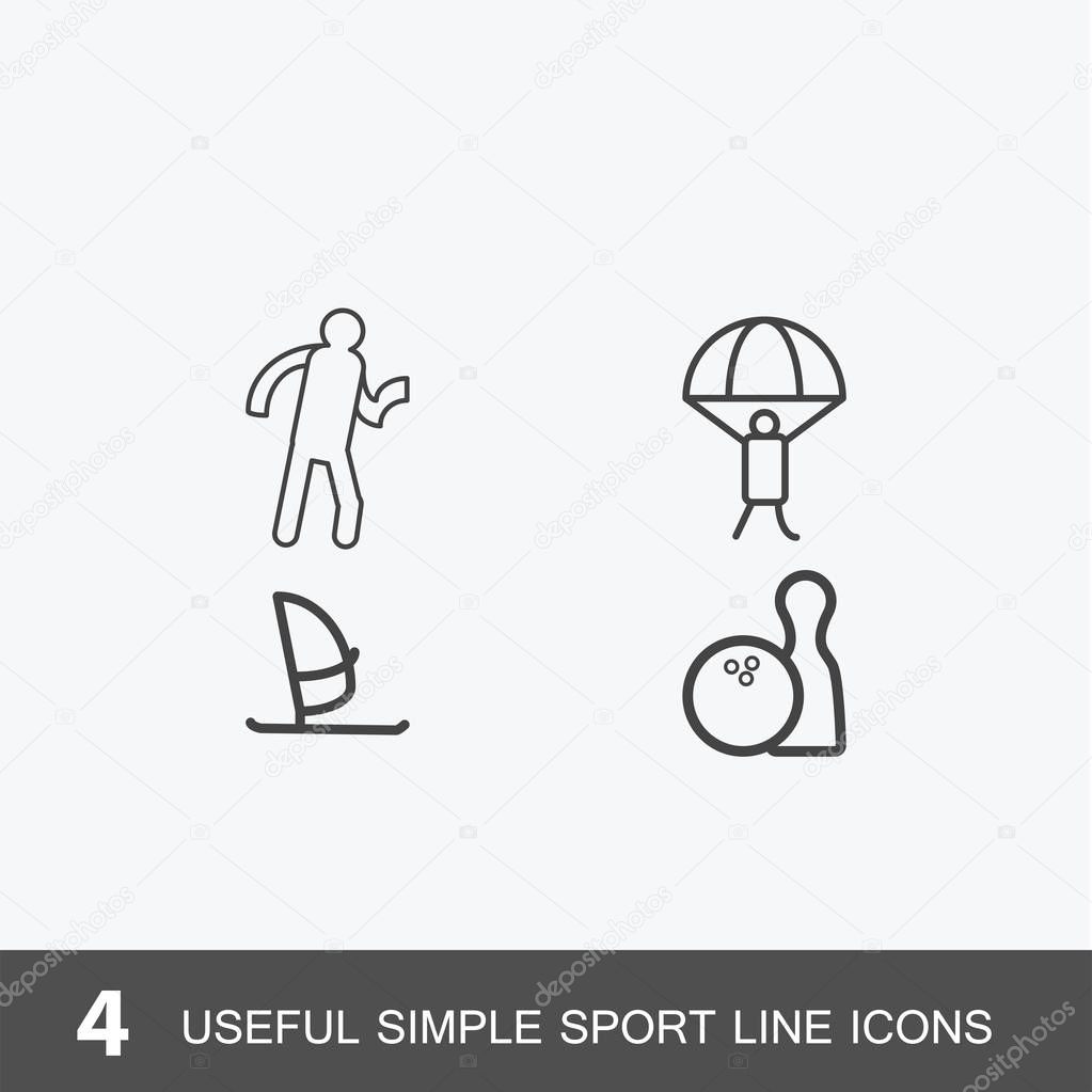 4 useful simple sport icons. Include