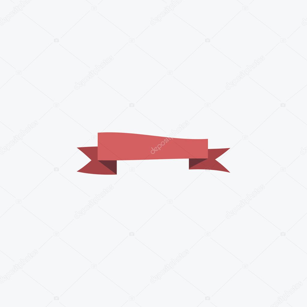 Red ribbon with black margins icon. 