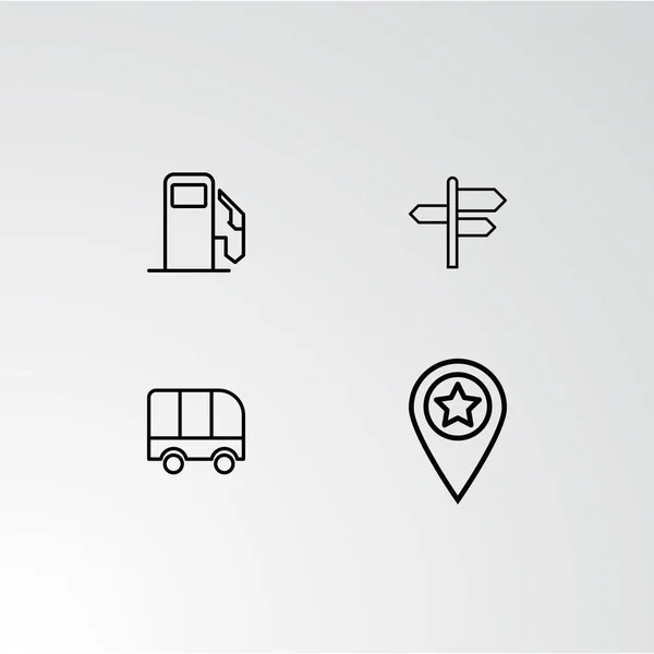 Set of 4 perfect icons for navigation. — Stock Vector