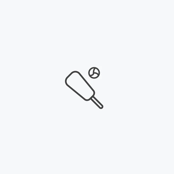 Kriketová hůl a symbol ikony čar koule. — Stockový vektor
