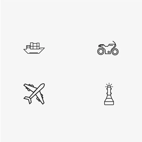 4 nützliche einfache Transport-Symbole — Stockvektor