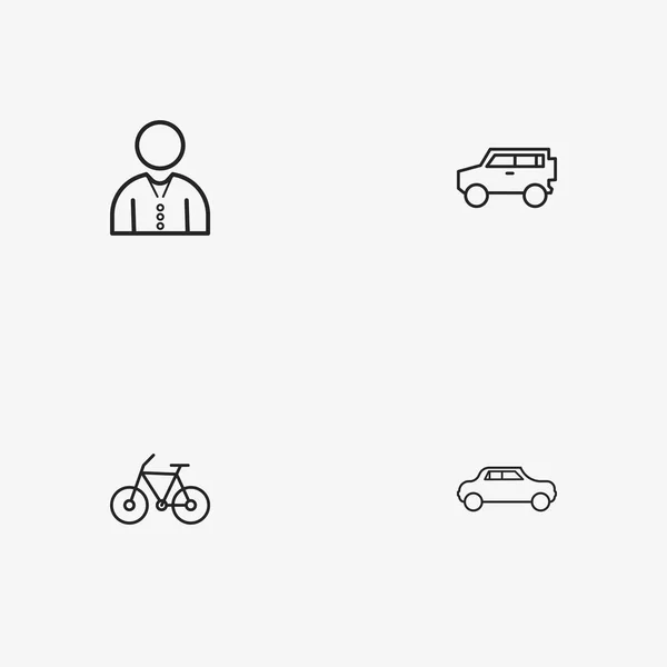 4 handige eenvoudige transport pictogrammen — Stockvector