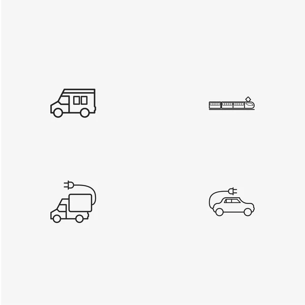 4 utili icone di trasporto semplici — Vettoriale Stock
