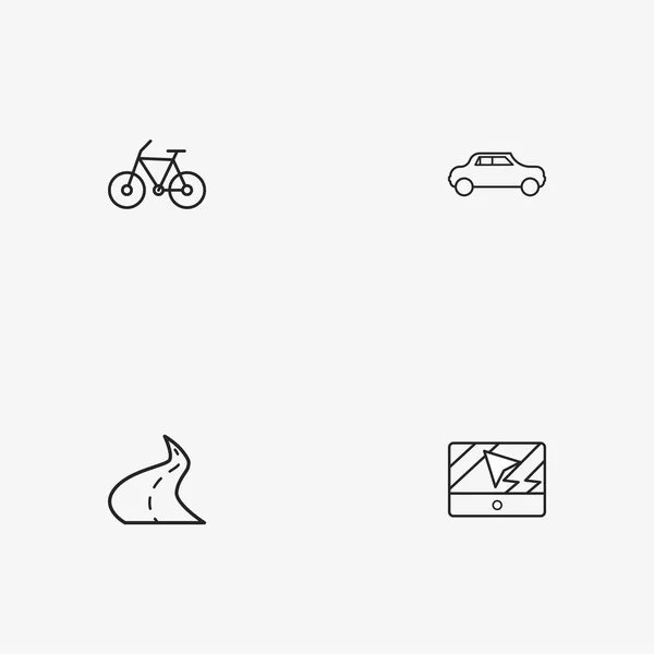 4 handige eenvoudige transport pictogrammen — Stockvector