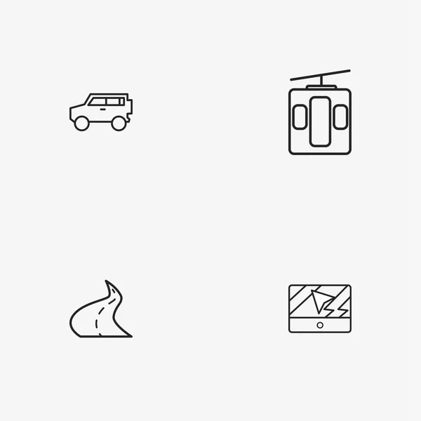 4 полезных простых иконки транспорта — стоковый вектор