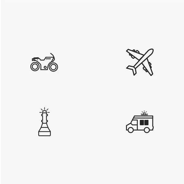 4 przydatne proste ikony transportu — Wektor stockowy