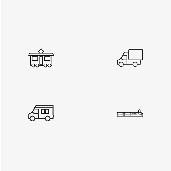 4 корисні прості піктограми транспорту — стоковий вектор