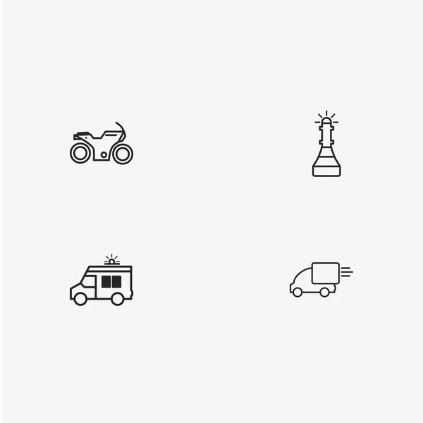 4 nützliche einfache Transport-Symbole — Stockvektor