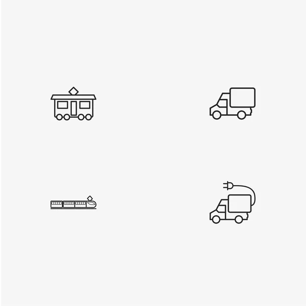 4 useful simple transport icons — Stock Vector