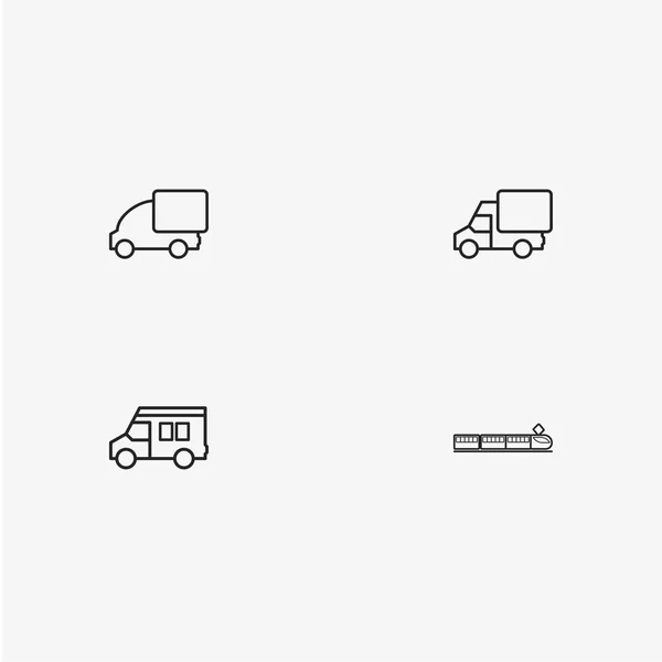 4 useful simple transport icons — Stock Vector