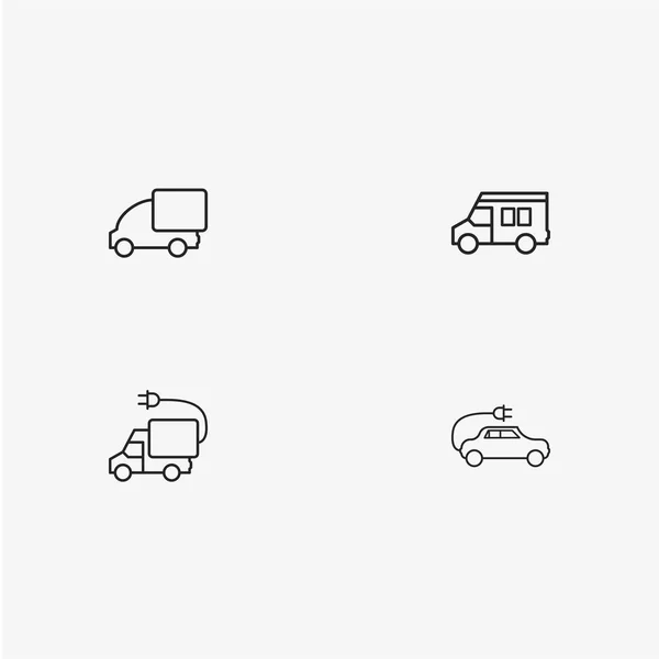 4 handige eenvoudige transport pictogrammen — Stockvector