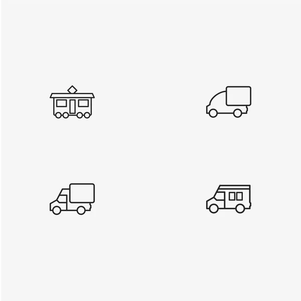 4 užitečné jednoduché transportní ikony — Stockový vektor