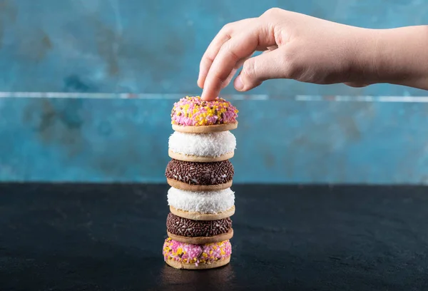 Πολύχρωμα μπισκότα ζαχαρωτών — Φωτογραφία Αρχείου