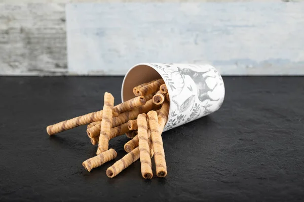 Chocolate waffle sticks — Stock Photo, Image