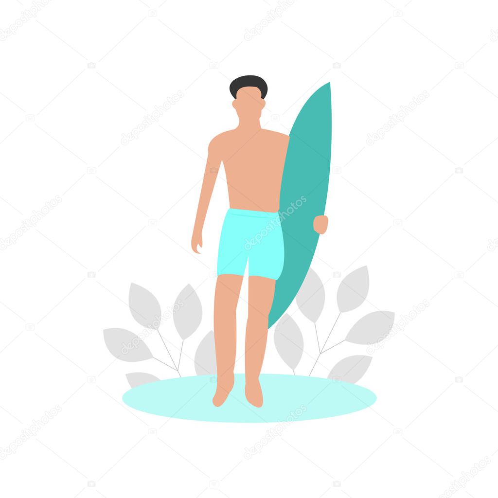 A man going to the beach with a surfing board 