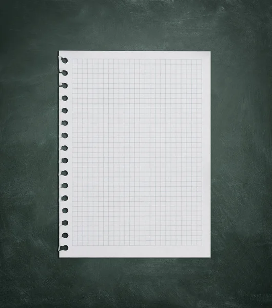 Sheet Checkered Paper Green Chalk Board — Stock Photo, Image