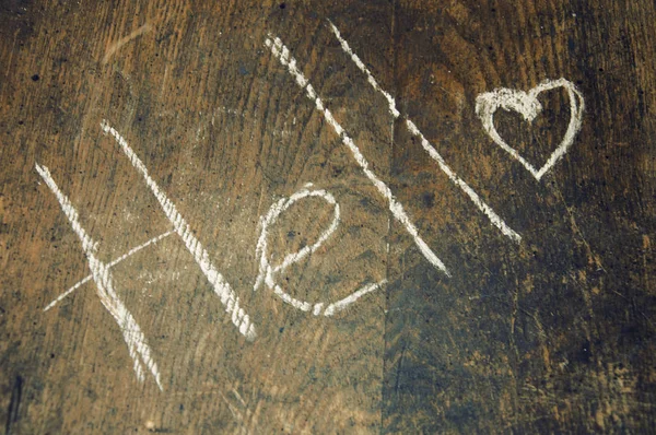 Romantyczny Napis Starej Desce Hello — Zdjęcie stockowe