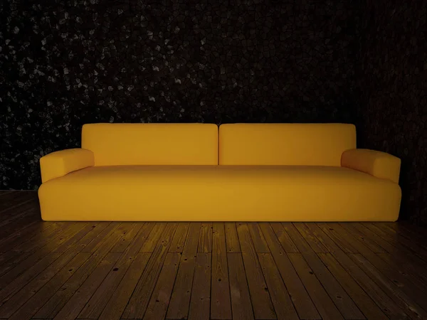 Sofa Pokoju Renderowania — Zdjęcie stockowe