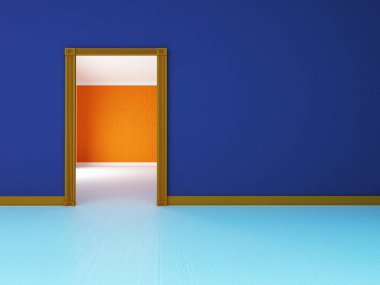 boş odada, 3d render kapı