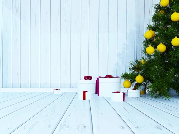 Nieuwjaar Zal Binnenkort Beste Vakantie Kerstboom Cadeautjes Rendering — Stockfoto