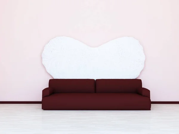 Sofa Pokoju Renderowania — Zdjęcie stockowe