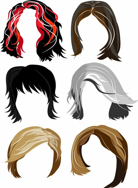 Gekleurde Haren Vrouwen Mode Vector — Stockvector