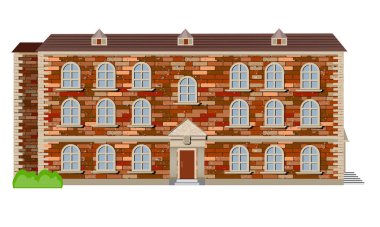 Eski İngiliz kır evi Victoria tarzı içinde kırmızı tuğla