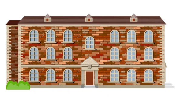 维多利亚风格的红砖古英国乡间别墅 — 图库矢量图片