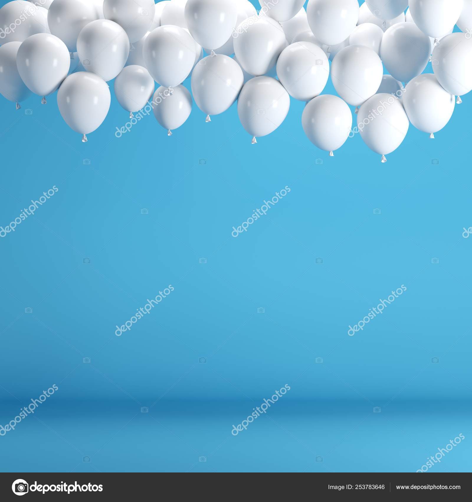 Birthday Decorations Ideas Balloons Blue White Stock Photo