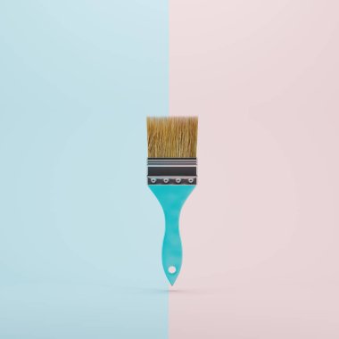 boya fırça pastel renk arka planda yüzen. minimal fikir kavramı.
