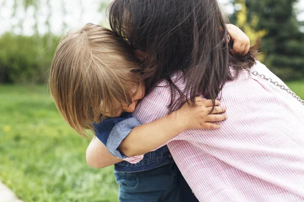 Happy Family Friends Forever Concept Smiling Mother Little Son Playing — Stock Photo, Image