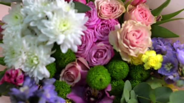 Beautiful Bouquet Flowers — Stock Video