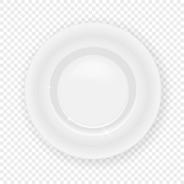 Yalıtılmış bir şeffaf arka plan gerçekçi bir tabağa.