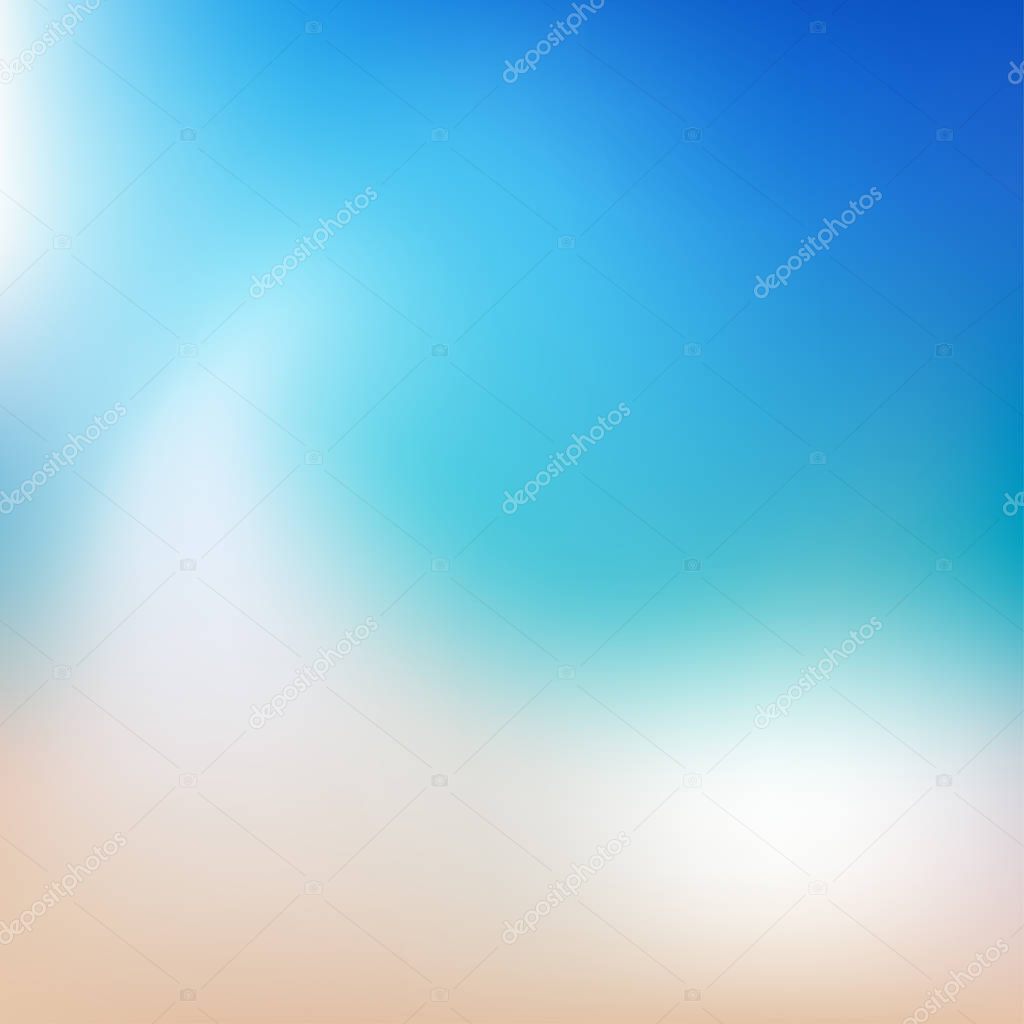 Vector blurred beach and ocean for treveling card, and summer background.