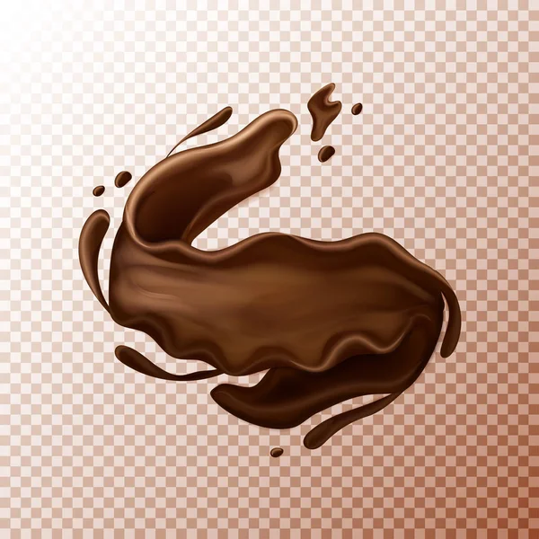 Chocolate com leite. Líquido ou chocolate sobre fundo transperente . — Vetor de Stock