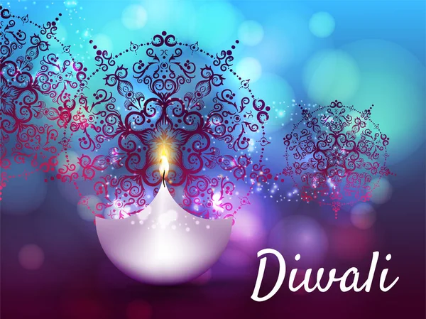 Resumen Hermoso Fondo Diwali Feliz — Vector de stock