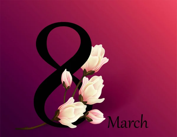 8 Μαρτίου Ημέρα των Γυναικών πρότυπο ευχετήρια κάρτα — Διανυσματικό Αρχείο