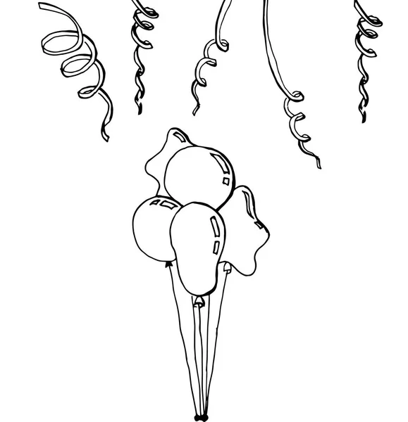 Sevimli tatil nesneleri kümesi. Vektör el çizilmiş doodle balonlar illüstrasyon. — Stok Vektör