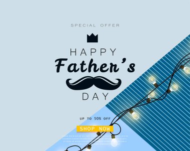 Babalar Günü özel teklif vektör illüstrasyon posteri