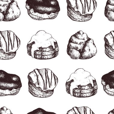 Grafik stili, vektör çizim tasarımında bigne hamur işleri