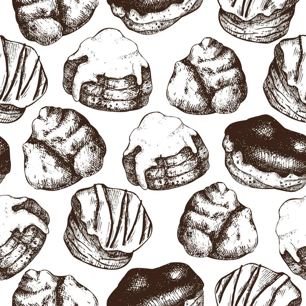 Bigne Pastries Design Estilo Gráfico Ilustração Vetorial — Vetor de Stock